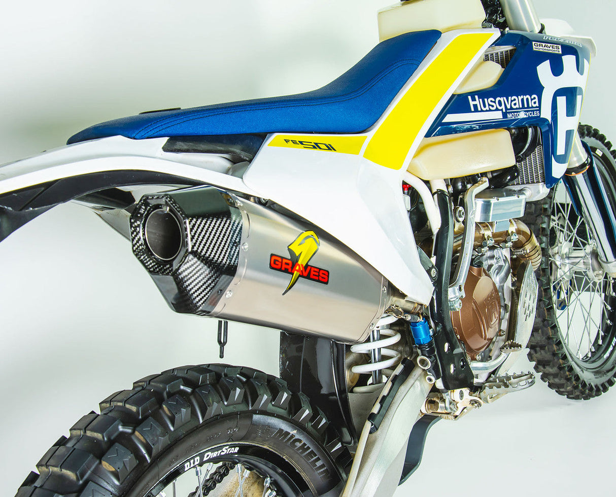 Graves Motorsports Titanium Diamond Slip-On Exhaust Husqvarna Fc Fe501 /Ktm Sx-F Xc- 250/350/450 16-18