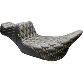LE PERA Tailwhip Daddy Long Legs Seat - Double Diamond - Gold Stitch - FL '08-'24 LK-587DLDD-GD02