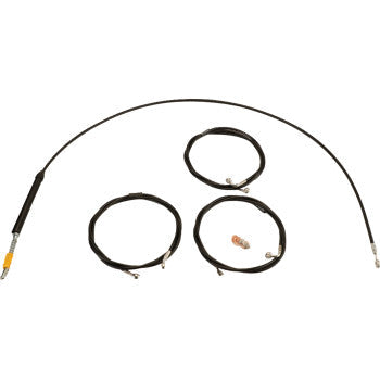 LA CHOPPERS Handlebar Cable/Brake Line Kit - 15" - 17" Ape Hanger Handlebars - Black Vinyl LA-8059KT-16B