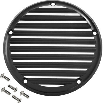 JOKER MACHINE Derby Cover - 5 Hole - Finned - Black/Silver - M8 Softail 06-965-2