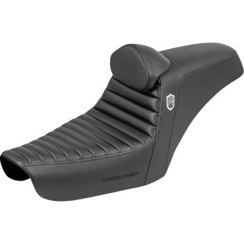 SADDLEMEN Step-Up Seat - Gripper - Black - with Backrest - FXD '96-'03 SC89604TB