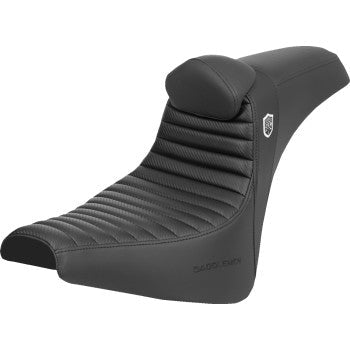 SADDLEMEN Pro Series SDC Performance Seat - w/ Backrest - Tuck-n-Roll/Carbon Fiber - Gripper - FX '18-'24 SC81830TB