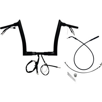 FAT BAGGERS INC. 1-1/2" EZ Install Pointed Top Handlebar - 12" - Black 849912-B