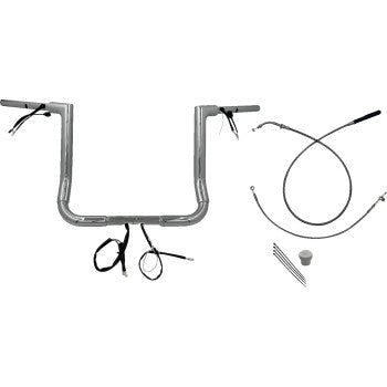 FAT BAGGERS INC. 1-1/2" EZ Install Flat Top Handlebar - 14" - Chrome 649014