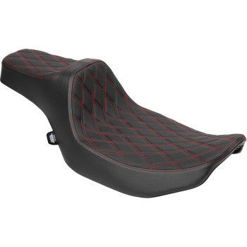 DRAG SPECIALTIES Extended Reach Predator III Set - Vinyl - Red Double Diamond Stitch - FLT/FLH 2023-2024 SEATS 0801-2061