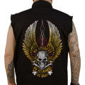 LETHAL THREAT No Regrets Printed Sleeveless Button Down Shirt - Black - Large CO60190L