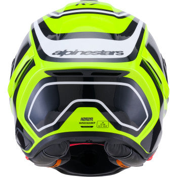 ALPINESTARS Helmet S-R7 Zeal Yl Fl/Bk/Wh Gloss Ece06/Dot L 8202826-5021-L