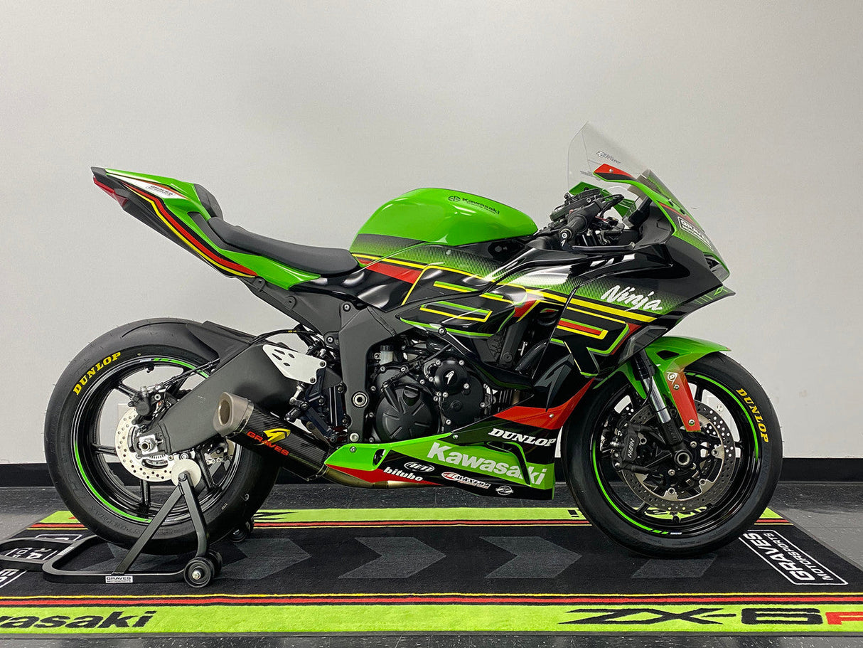 Graves Exhaust Full Link Titanium / Carbon Works 2019-2025 Zx-6r Also Fits 2015 -2018 Exk-19zx6-Ftcw