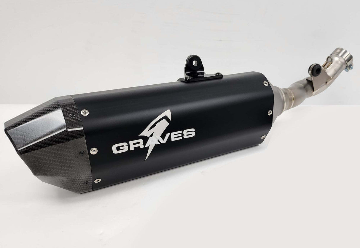 Graves MotorSports Honda CRF450RL / L / X 2019-2025 Aluminum - Black Exhaust EXH-19C4X-SOAK
