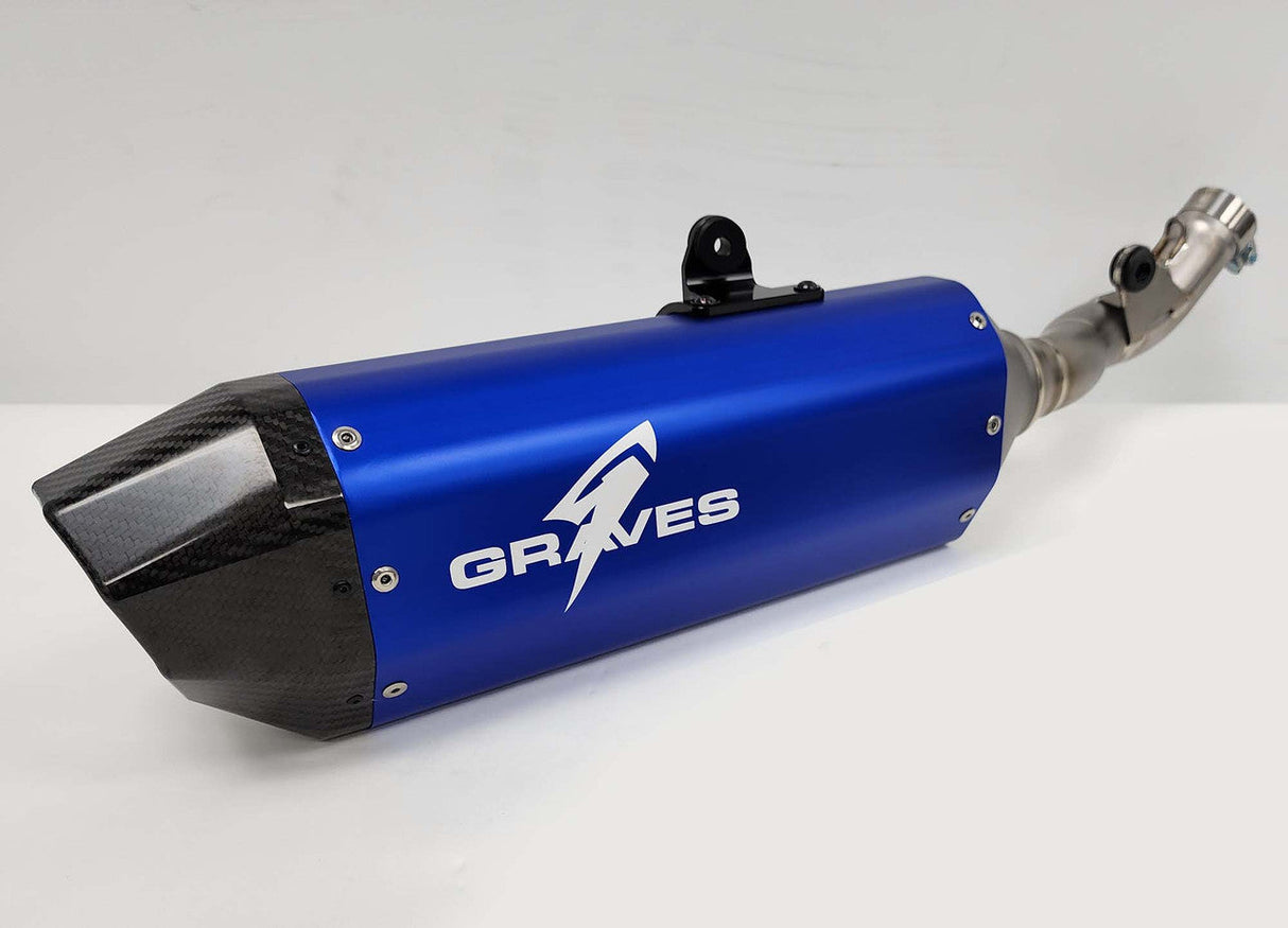 Graves MotorSports Honda CRF450RL / L / X Full Exhaust Aluminum - Blue EXH-19C4X-FTAB