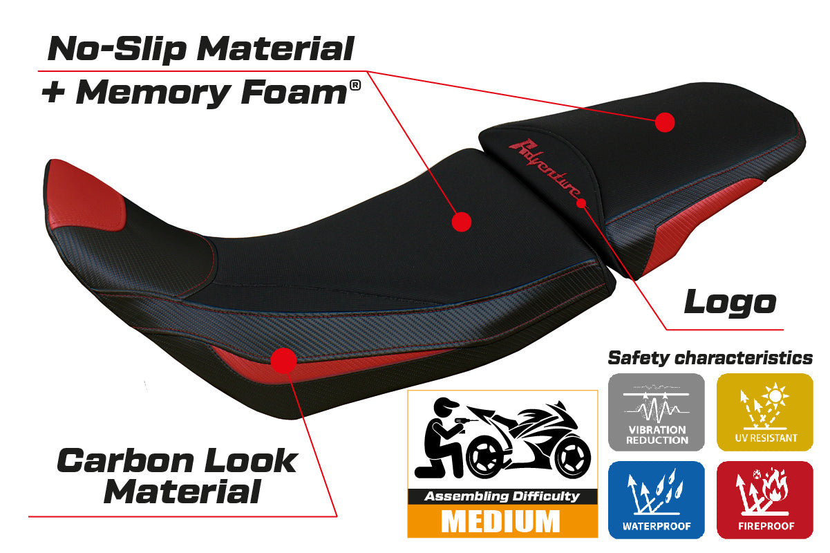 Tappezzeria Italia Honda Africa Twin Adv Sport 1100 2020-2024 Comfort Heat Seat Cover in Red