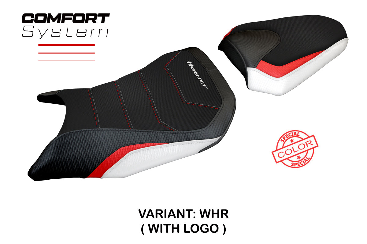 Tappezzeria Italia Honda CB500 Hornet 2024-2025 Seat Cover Comfort White Red and Black