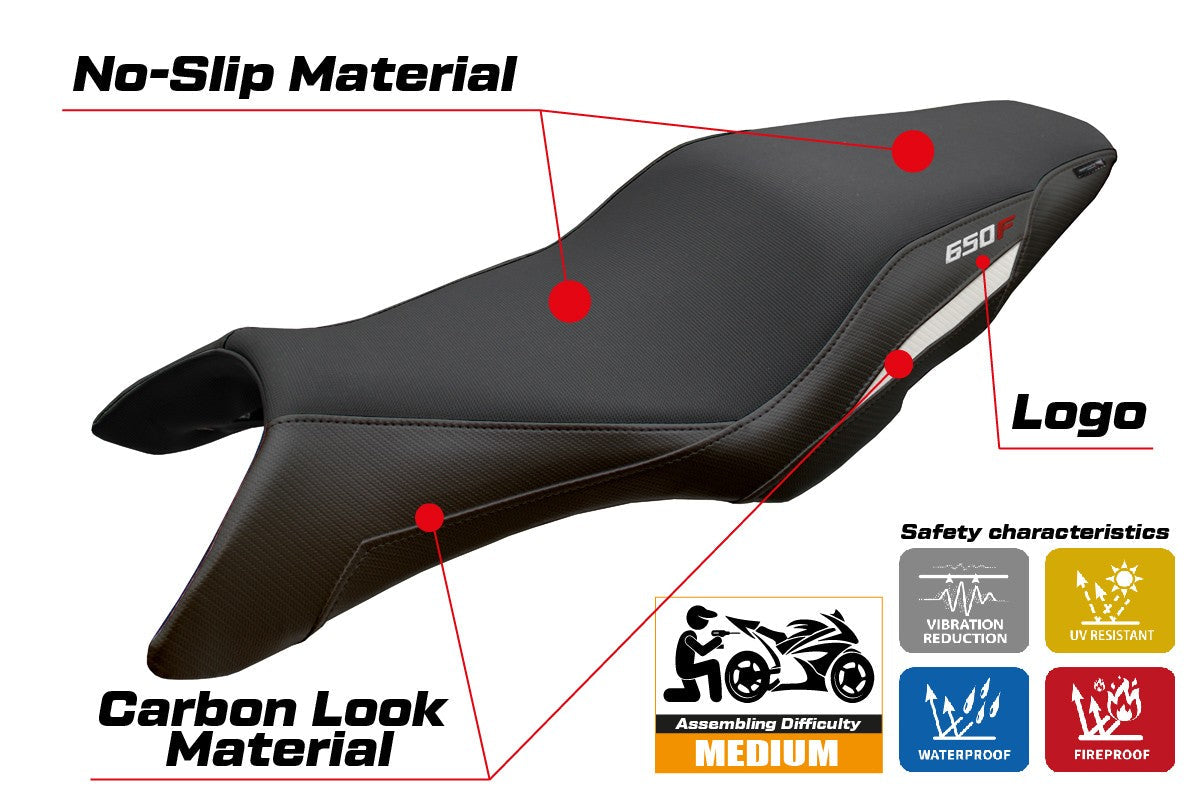 Tappezzeria Italia Honda CB650F 2014 2015 2016 2017 2018 Seat Cover White Black