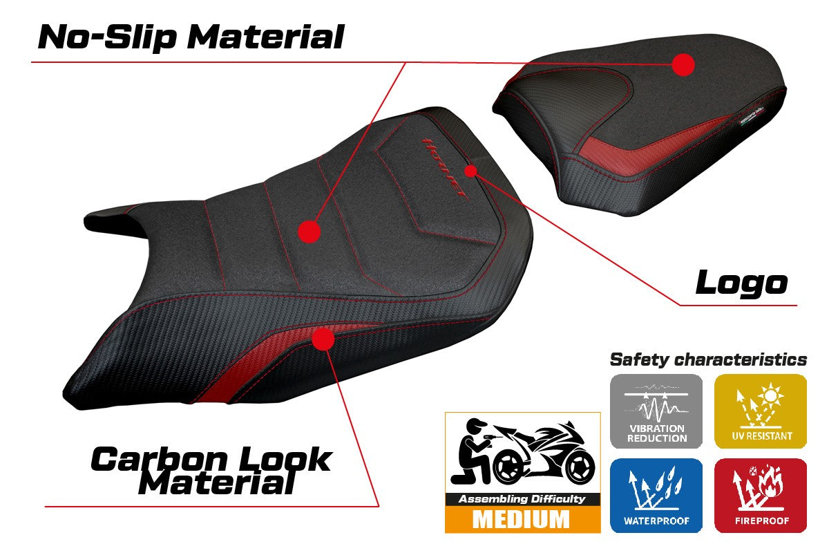 Tappezzeria Italia Honda CB 750 Hornet 2023-2025 Seat Cover Ultragrip Red Black