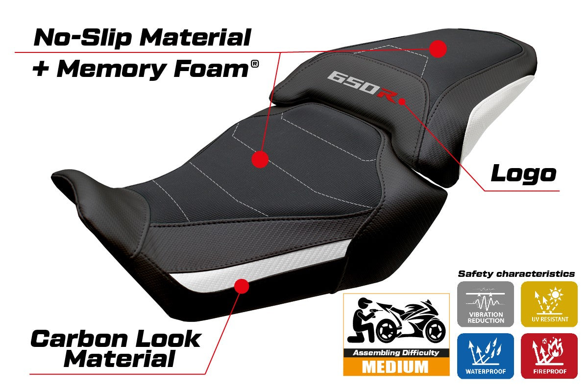 Tappezzeria Italia Honda CBR650R 2024-2025 Seat Cover Comfort White Black