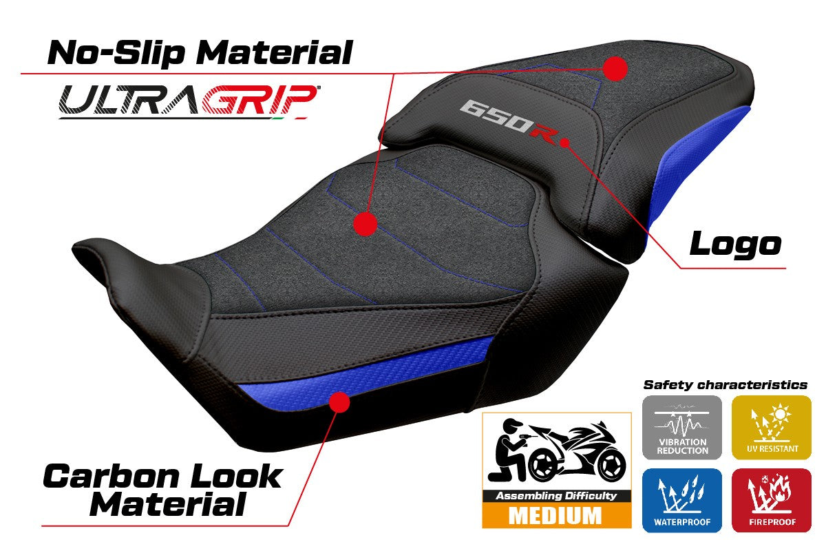 Tappezzeria Italia Honda CBR650R 2024-2025 Seat Cover Ultragrip Blue Black