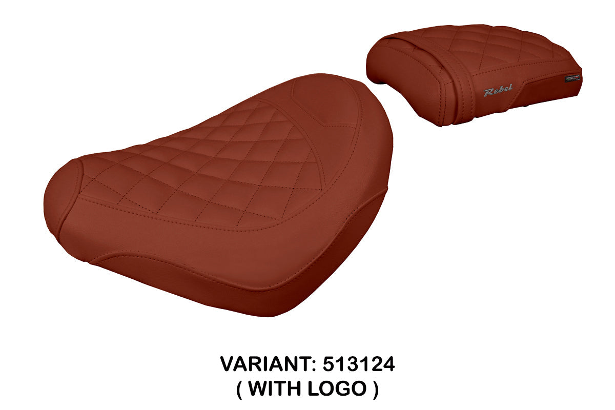 Honda CMX 1100 Rebel 2022-2025 Seat Cover Tappezzeria Italia in Dark Brick Diamond Stitch