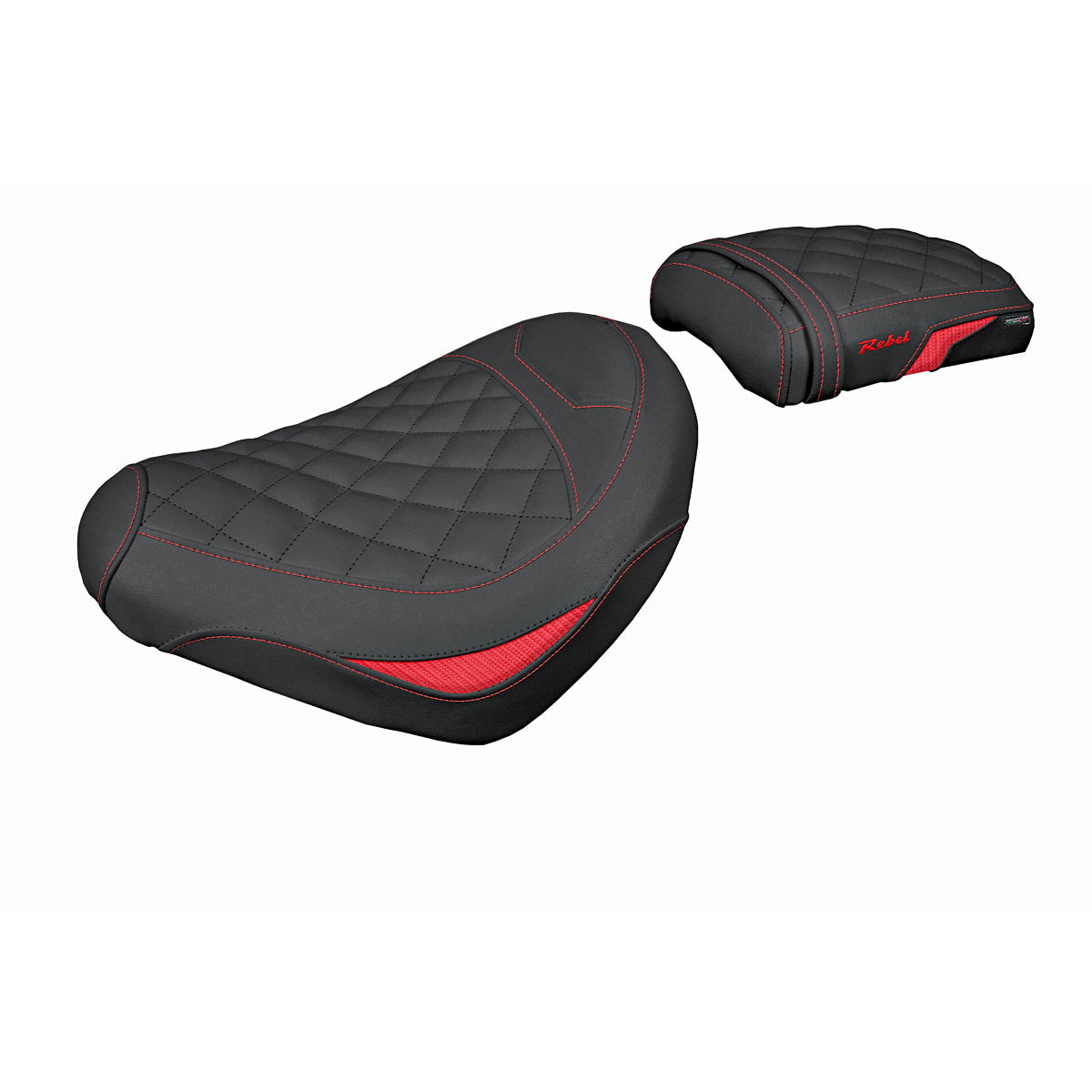 Honda CMX 1100 Rebel 2022-2025 Seat Cover Tappezzeria Italia in Red Black Diamond Stitch