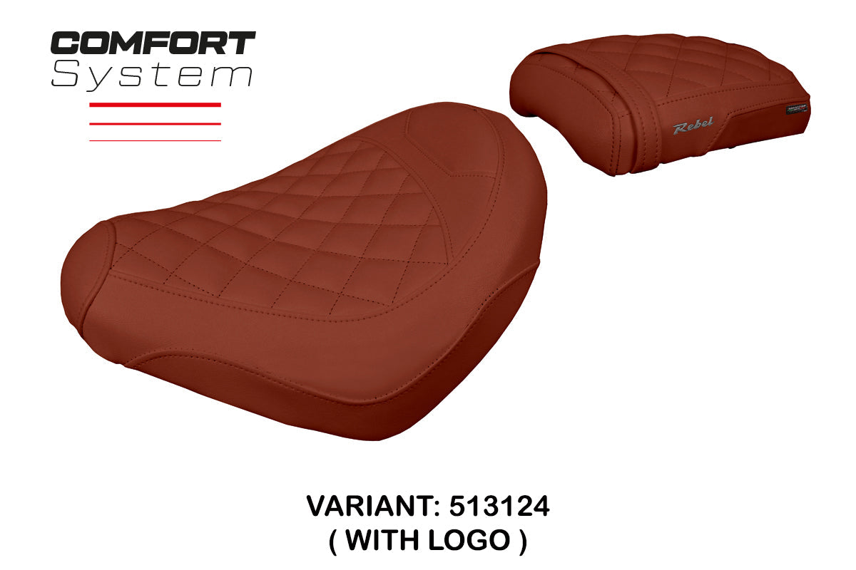 Tappezzeria Italia Honda CMX 1100 Rebel 2022-2025 Seat Cover Comfort in Dark Brick Diamond