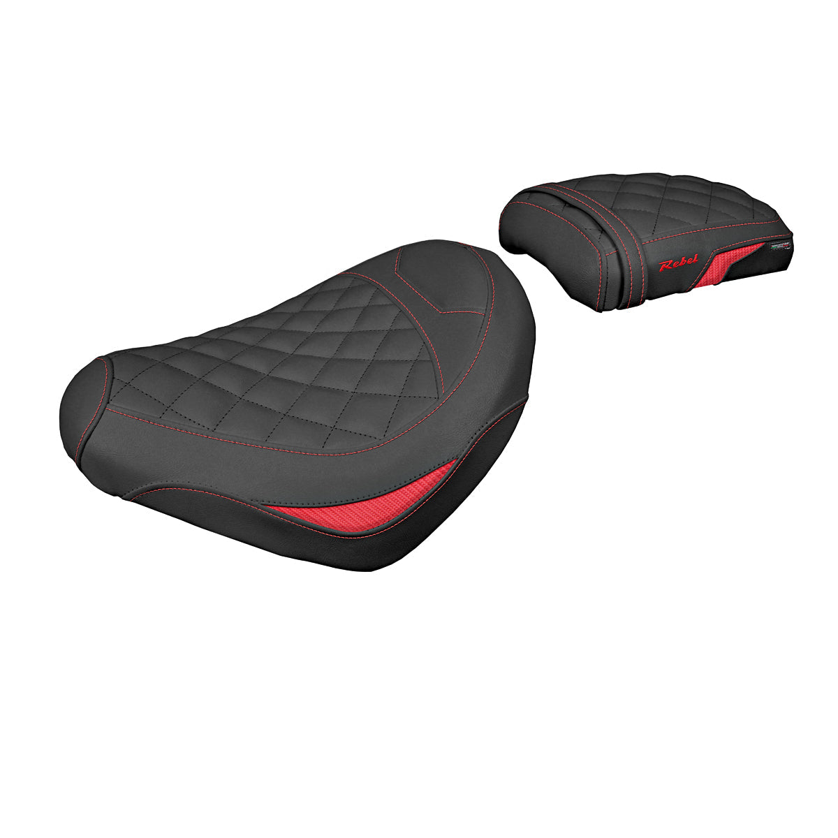Tappezzeria Italia Honda CMX 500 Rebel 2017-2024 Seat Cover in Red and Black Diamond Stitch