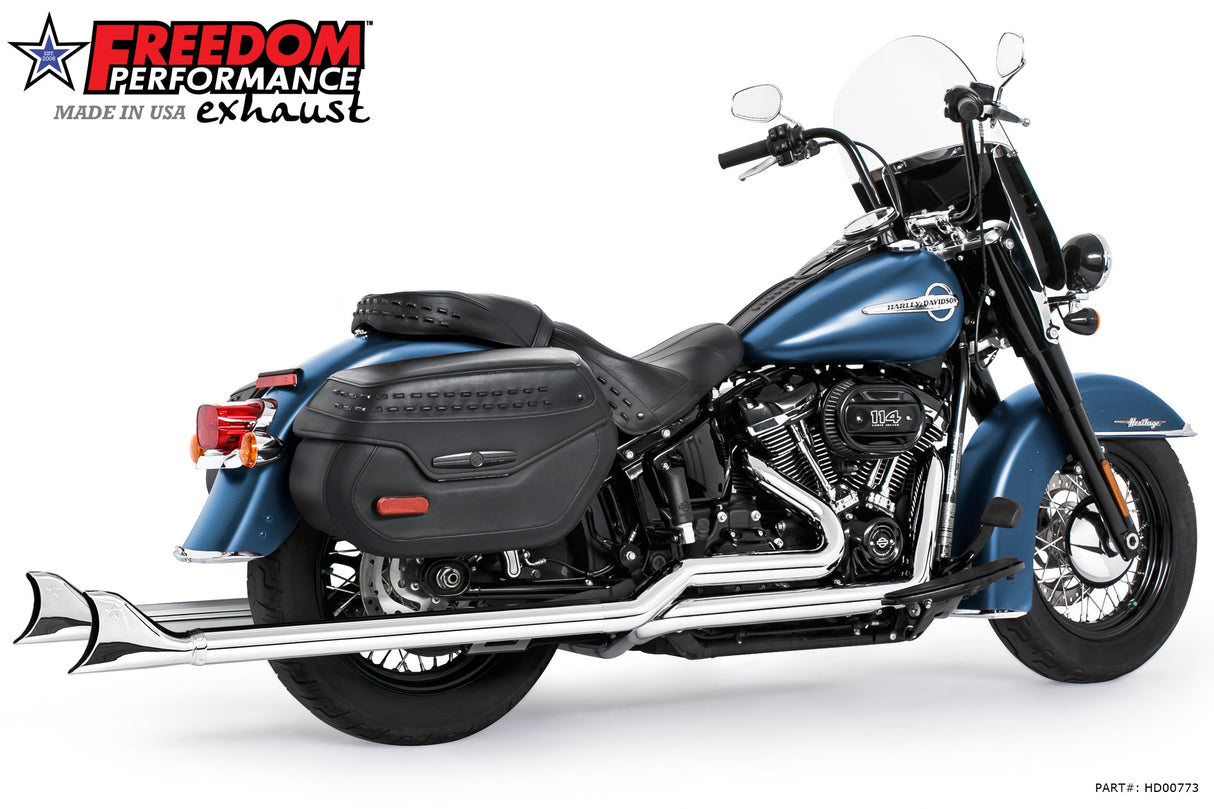 HARLEY M8 SOFTAIL 2.5" TUCK & UNDER TRUE DUALS FULL SYSTEM 2018-PRESENT BUNDLE *NOT FOR WIDE TIRE BIKES