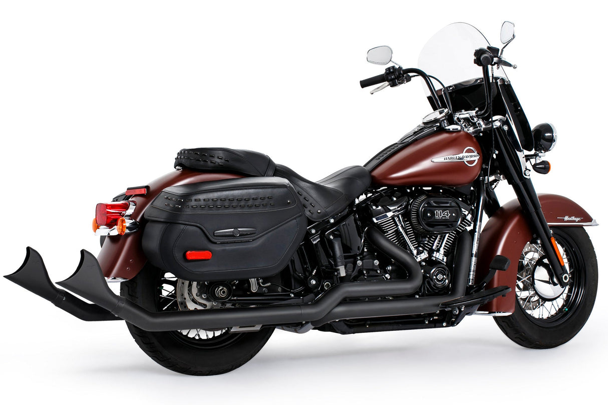 HARLEY SOFTAIL 2.5" UPSWEPT TRUE-DUAL COMPLETE SYSTEM M8 ONLY BUNDLE *NOT FOR WIDE TIRE BIKES