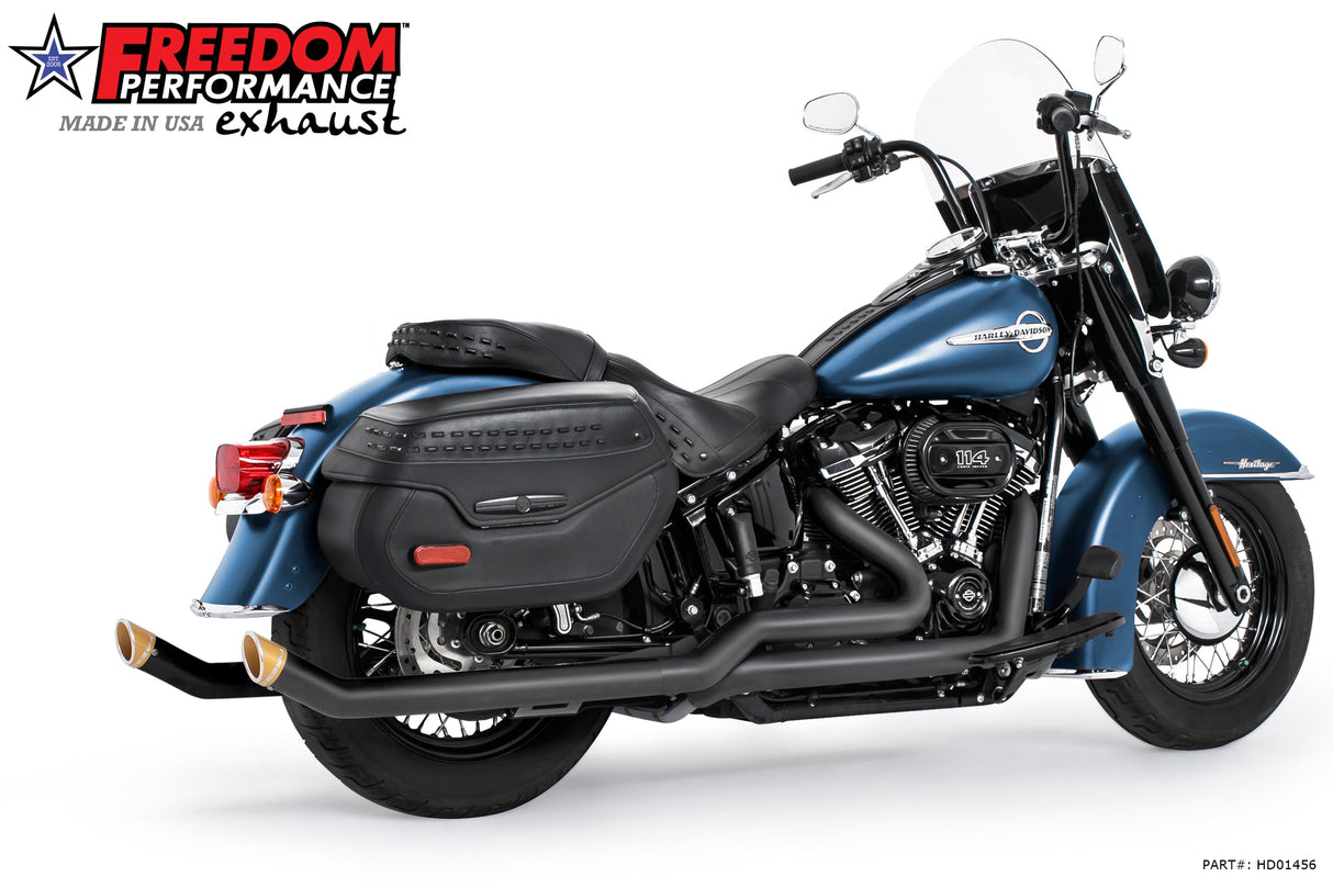 HARLEY SOFTAIL 2.5" UPSWEPT TRUE-DUAL COMPLETE SYSTEM M8 ONLY BUNDLE *NOT FOR WIDE TIRE BIKES