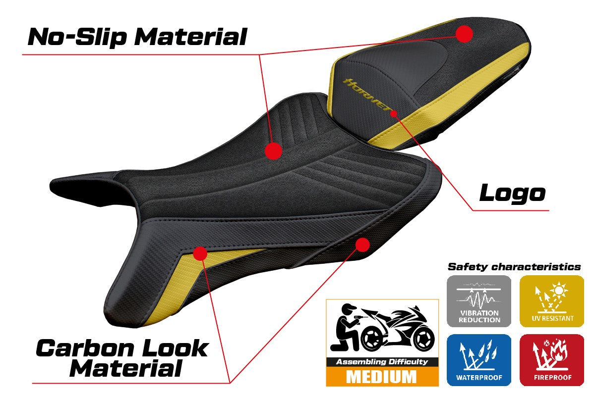 Tappezzeria Italia Honda CB 1000 Hornet 2025 Seat Cover Ultragrip Gold Black