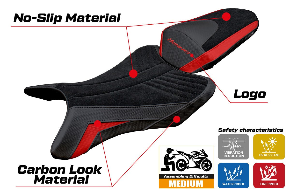 Tappezzeria Italia Honda CB 1000 Hornet 2025 Seat Cover Velvet Red Black