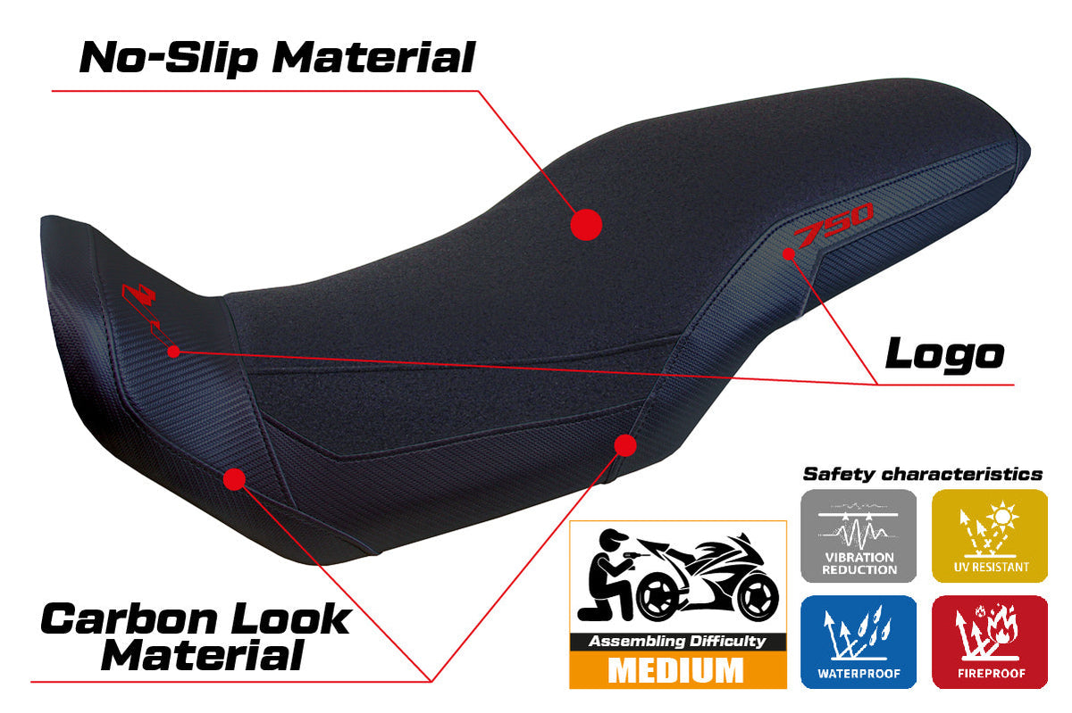 Tappezzeria Italia Honda Transalp XL 750 2023-2025 Seat Cover Ultragrip in Black