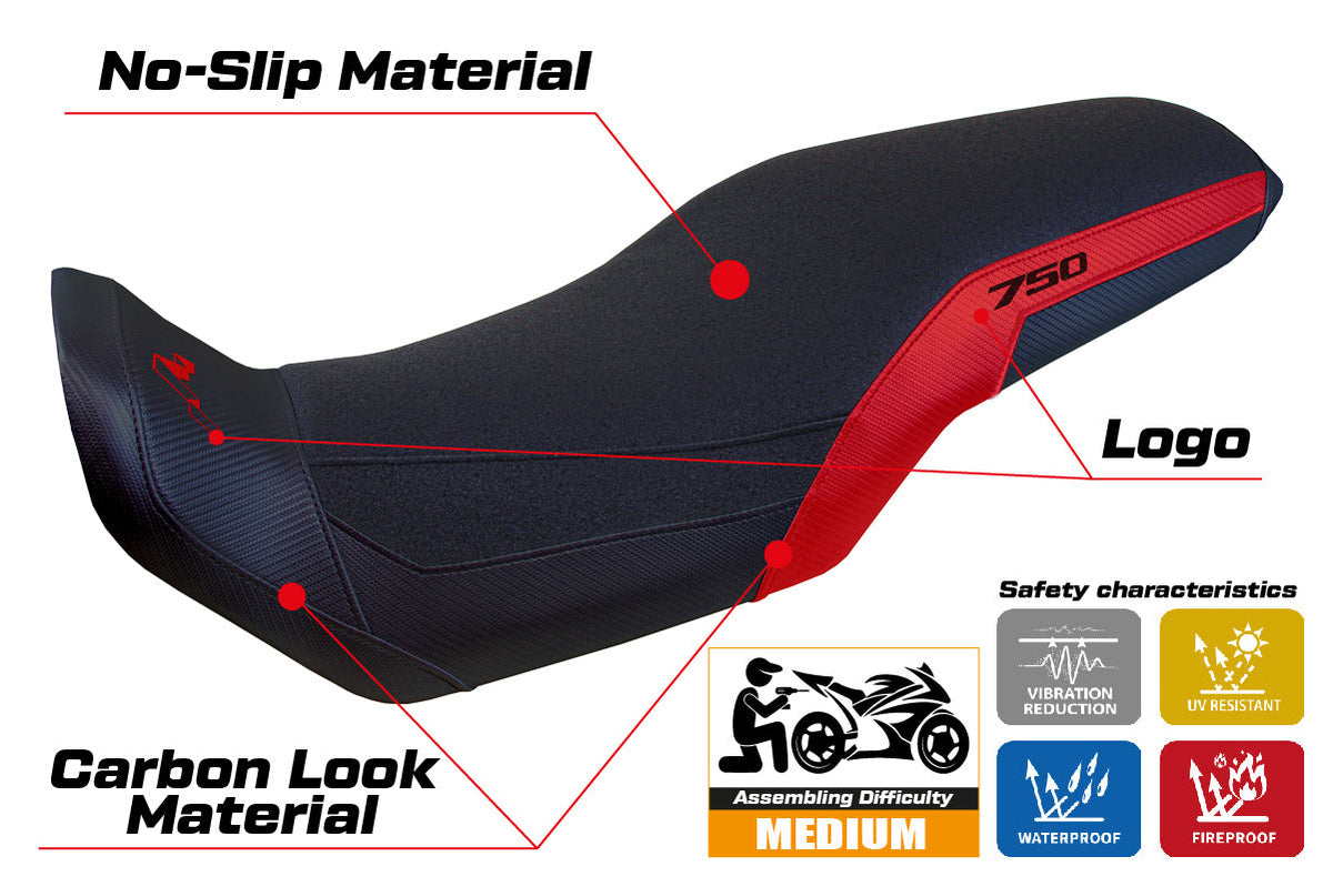 Tappezzeria Italia Honda Transalp XL 750 2023-2025 Seat Cover Ultragrip in Red and Black