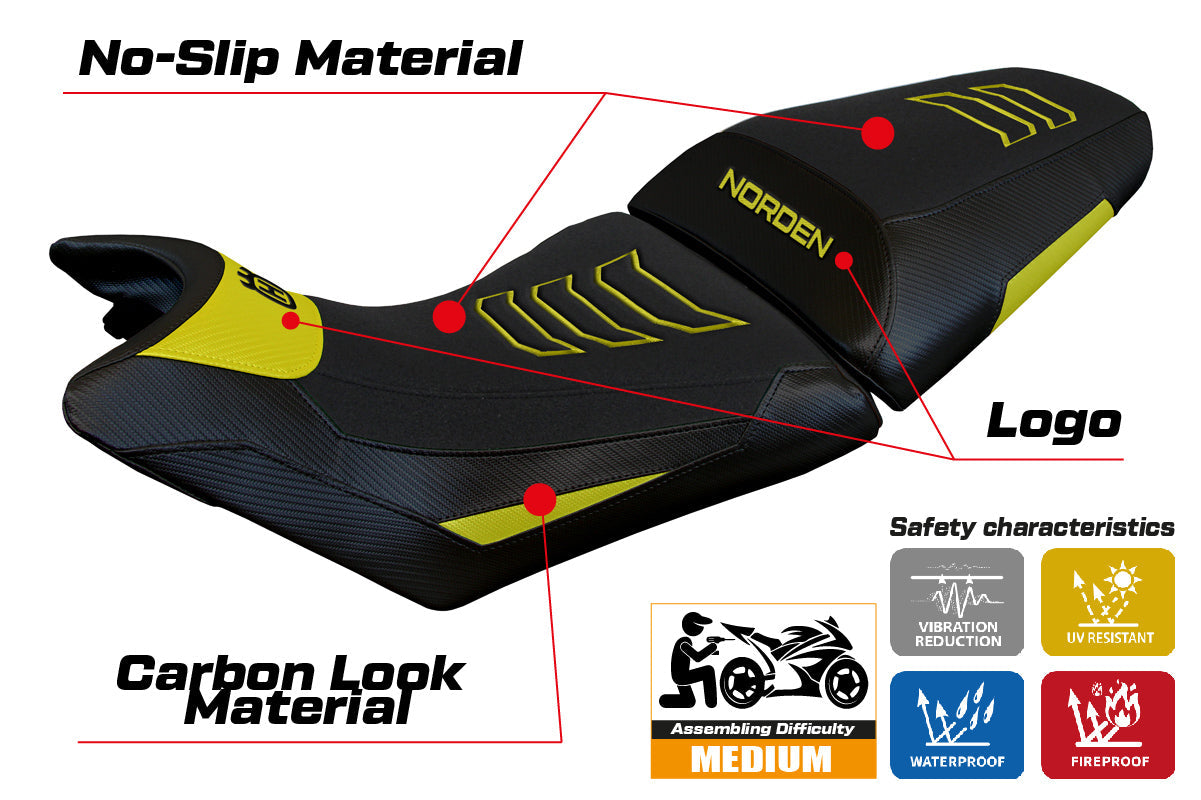 Tappezzeria Italia Husqvarna Norden 901 2022-2025 Seat Cover Ultragrip in Yellow and Black