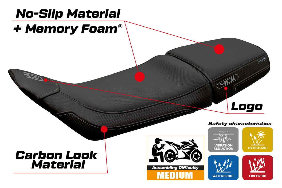 Tappezzeria Italia Husqvarna Svartpilen 401 2018-2022 2023 Seat Cover Comfort Black
