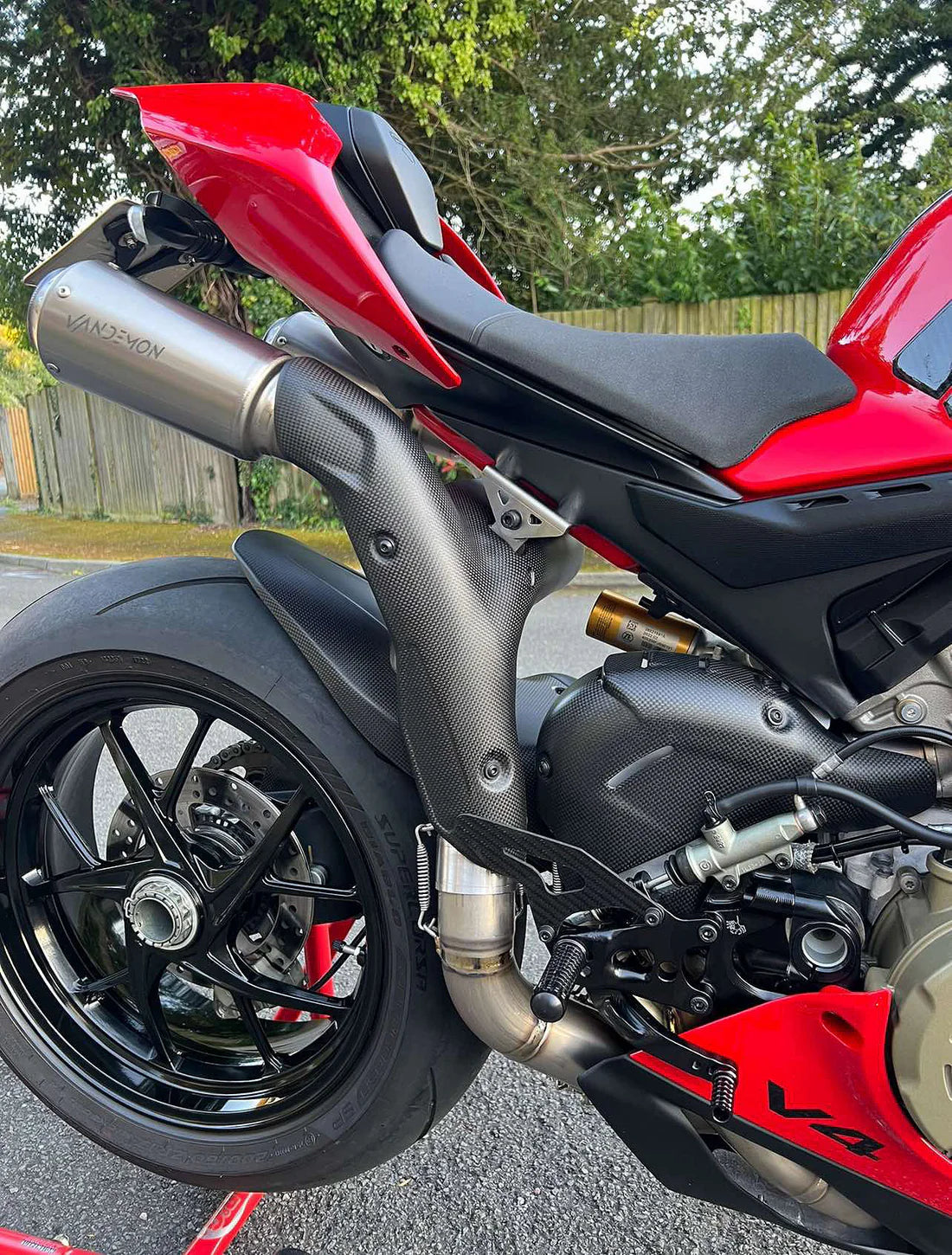 Vandemon Ducati Panigale V4,V4S,V4R & Streetfighter V4 2018-24 Titanium High Mount Exhaust System DUCV4PANHMEXHMESA VA-124