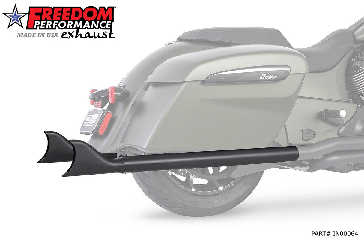 INDIAN CHIEFTAIN / ROADMASTER / SPRINGFIELD 2.5" SHARKTAIL SLIP-ONS to Fit FREEDOM HEADERS Only