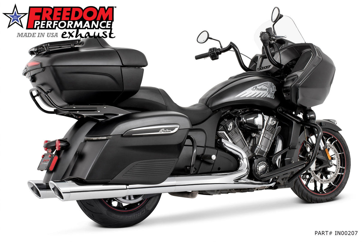 INDIAN 4.5" 2-STEP SLIP-ONS ONLY FOR CHALLENGER/PURSUIT, CHIEFTAIN/ROADMASTER, SPRINGFIELD BAGGERS BUNDLE