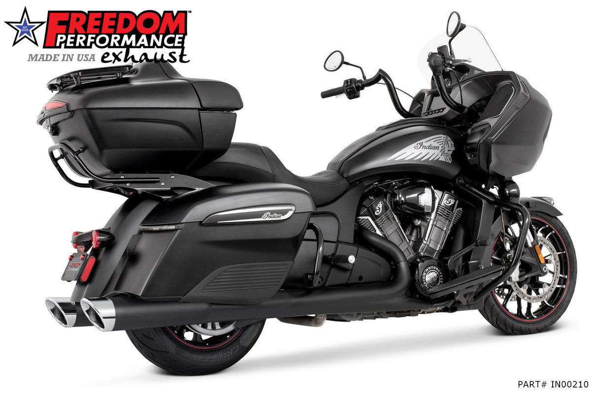 INDIAN 4.5" 2-STEP SLIP-ONS ONLY FOR CHALLENGER/PURSUIT, CHIEFTAIN/ROADMASTER, SPRINGFIELD BAGGERS BUNDLE