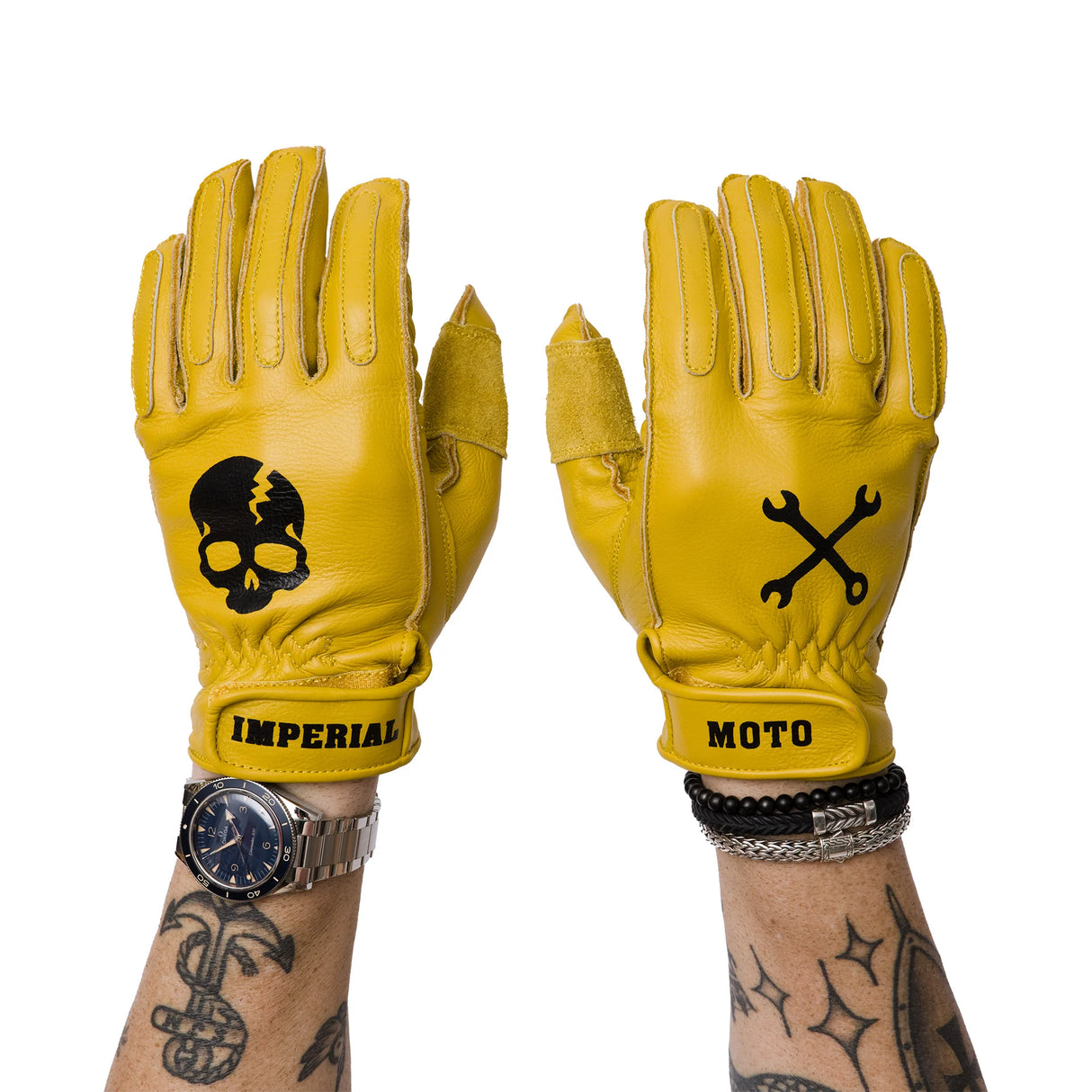 IN STOCK IMPERIAL MOTO Scrambler Gloves - YELLOW - MEDIUM