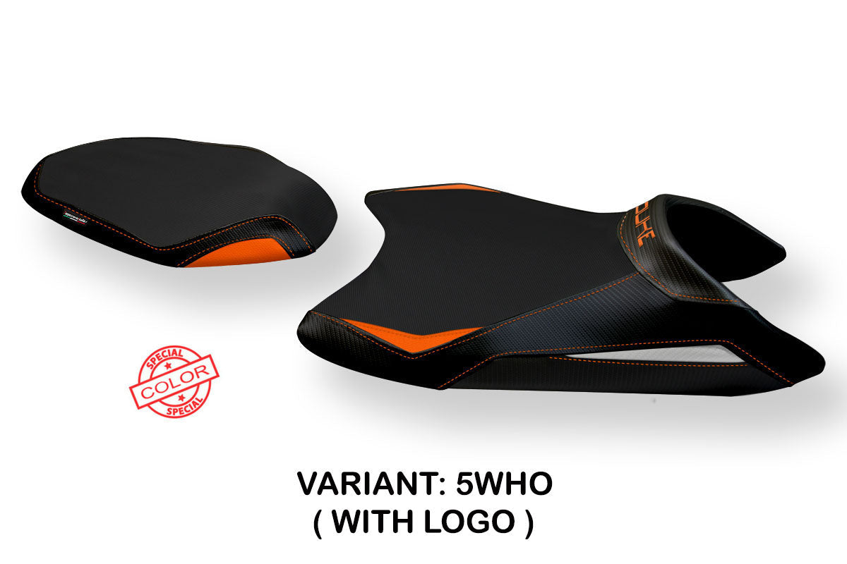 Tappezzeria Italia KTM 790 Duke 2018-2025 Seat Cover in White and Orange