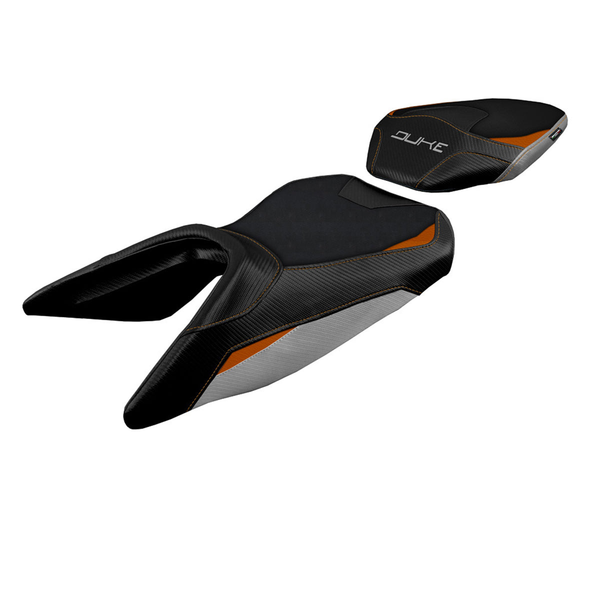 Tappezzeria Italia KTM 125 Duke 2017-2025 Seat Cover in Silver Orange and Black