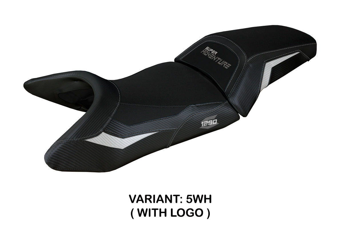 Tappezzeria Italia KTM 1290 Super Adventure S 2021-2024 Seat Cover in White and Black