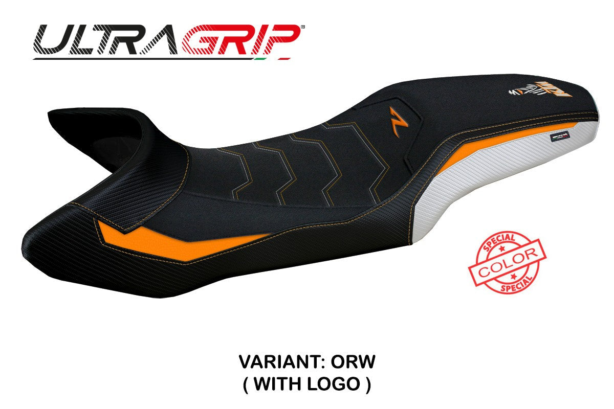 Tappezzeria Italia KTM 1390 Super Adventure R 2025 Seat Cover Ultragrip Orange White