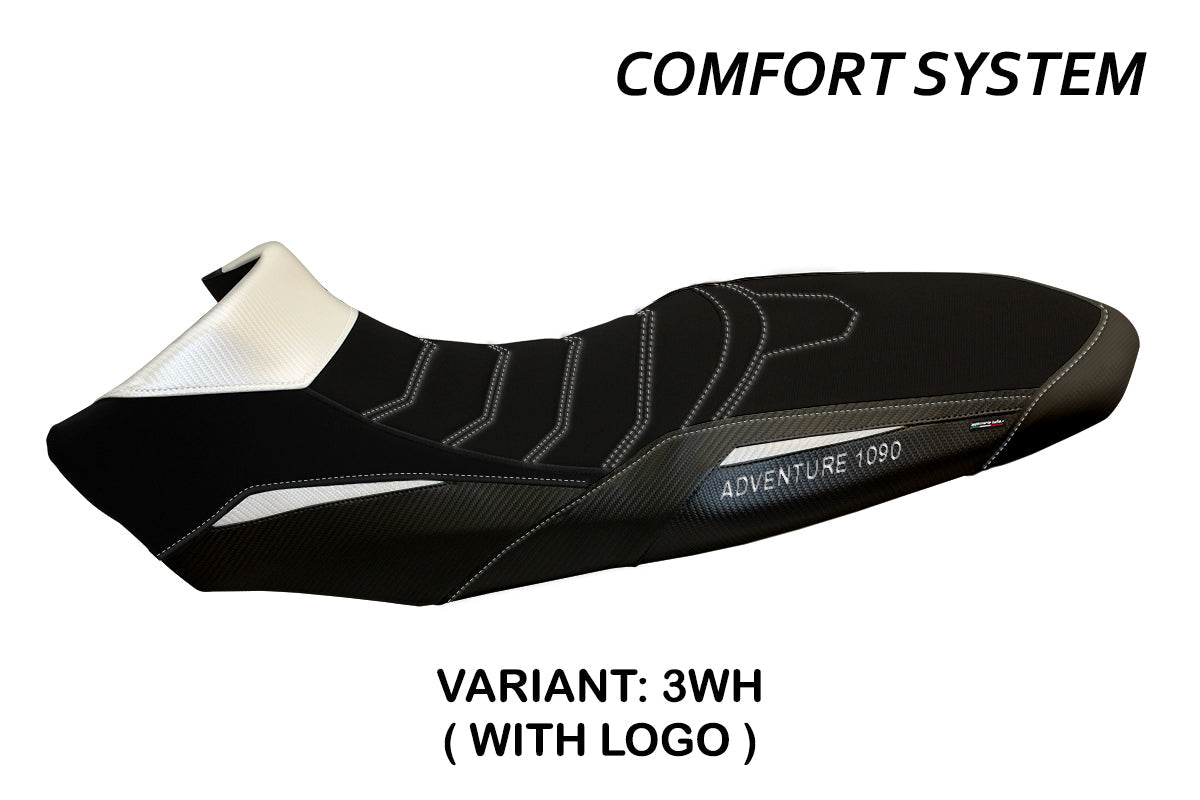 Tappezzeria Italia KTM 1090 Adventure R 2017-2019 Seat Cover in Comfort in White and Black