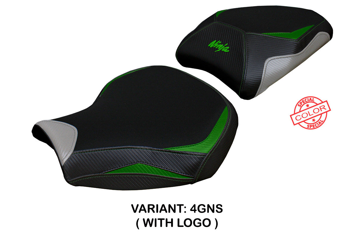Tappezzeria Italia Kawasaki Ninja H2 1000SX 2018-2025 Seat Cover in Green and Silver