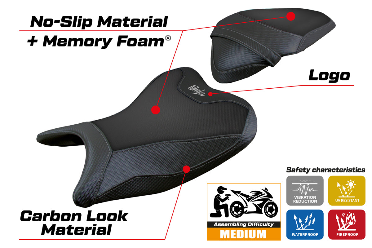 Tappezzeria Italia Kawasaki Ninja 250 2018 2019 Seat Cover Comfort in Black