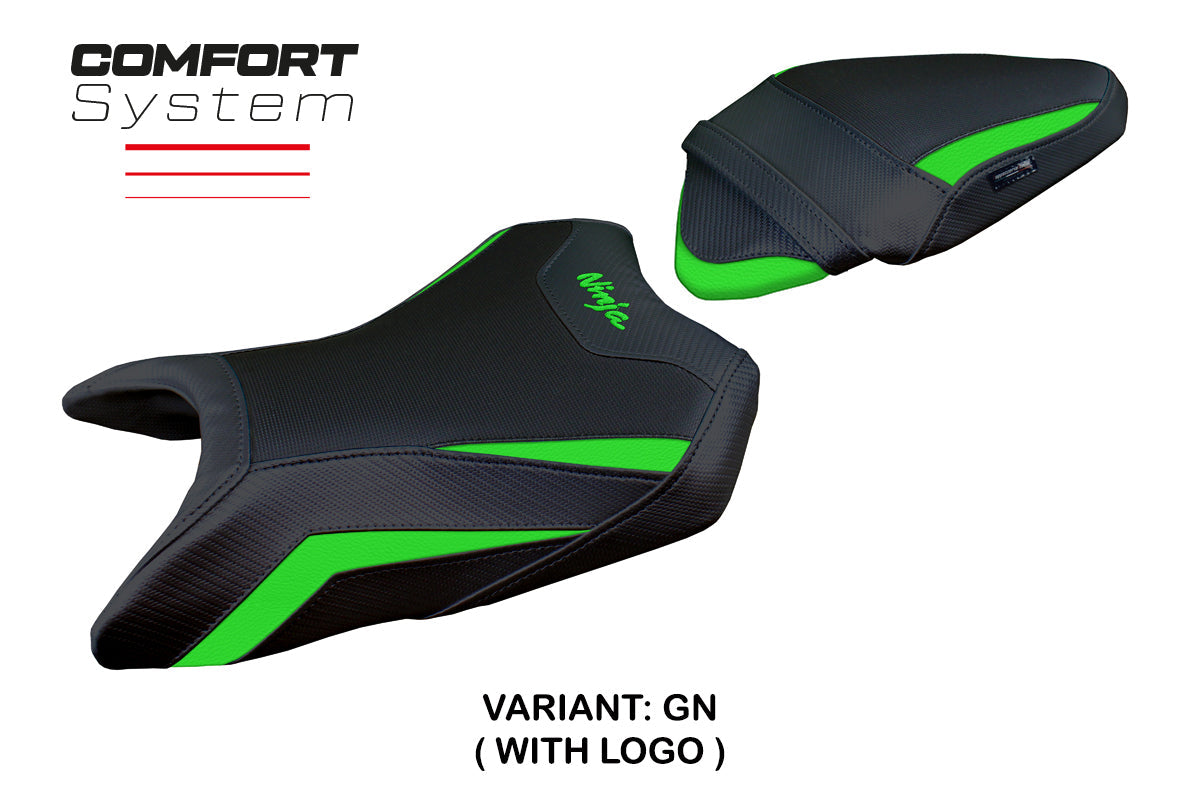 Tappezzeria Italia Kawasaki Ninja 500 2024-2025 Seat Cover Comfort in Green and Black
