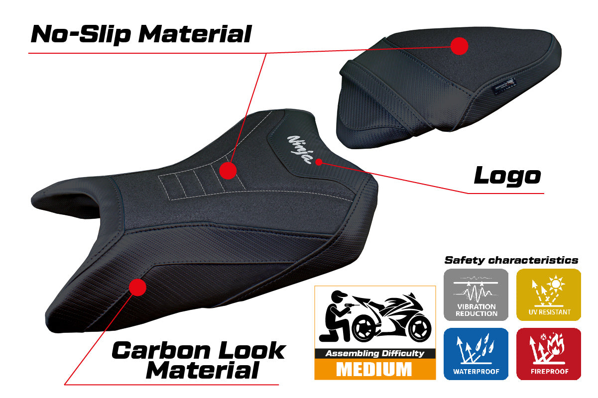 Tappezzeria Italia Kawasaki Ninja 500 2024-2025 Seat Cover Ultragrip in Black