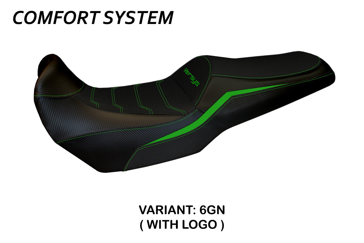 Tappezzeria Italia Kawasaki Versys 1000 2019-2024 Seat Cover Comfort in Green and Black