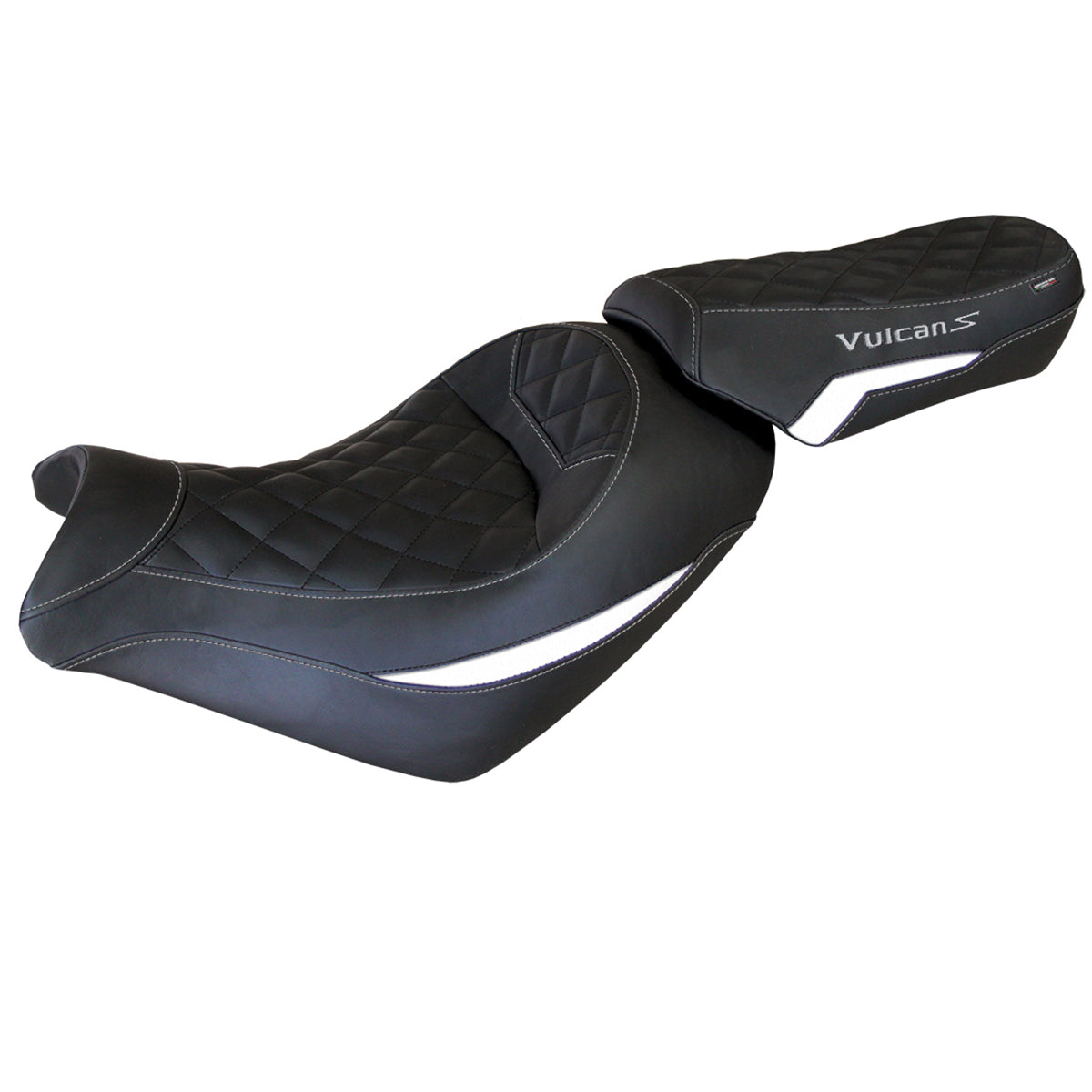 Tappezzeria Italia Kawasaki Vulcan 650 S 2014-2025 Seat Cover in White and Black