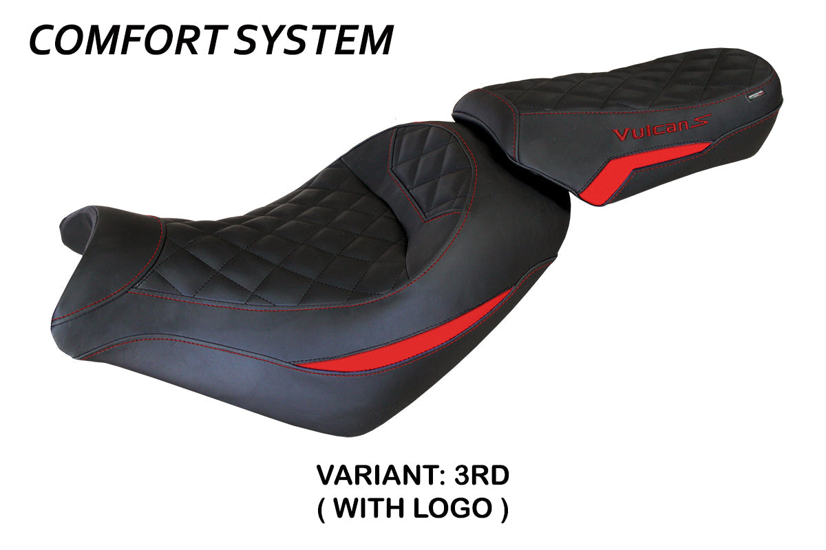 Tappezzeria Italia Kawasaki Vulcan 650 S 2014-2025 Seat Cover Comfort in Red and Black